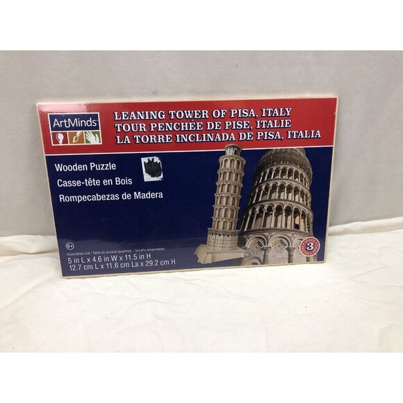 ARTMINDS WOODEN 3D PUZZLE NEW SEALED LEANING TOWER OF PISA ITALY - Picture 2 of 3